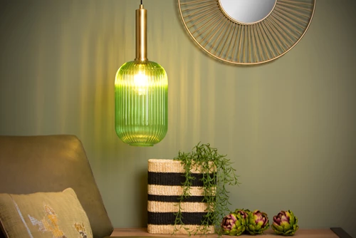Lucide MALOTO - Pendant light - Ø 20 cm - 1xE27 - Green - atmosphere 1